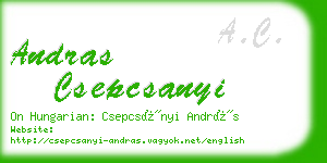 andras csepcsanyi business card